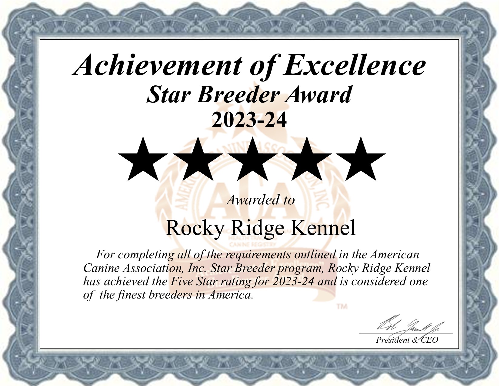 Rocky, Ridge, dog, breeder, star, certificate, Rocky-Ridge, Denver, PA, Pennsylvania, puppy, dog, kennels, mill, puppymill, usda, 5-star, aca, ica, registered, cocker, spaniel, maltese, 2021-22